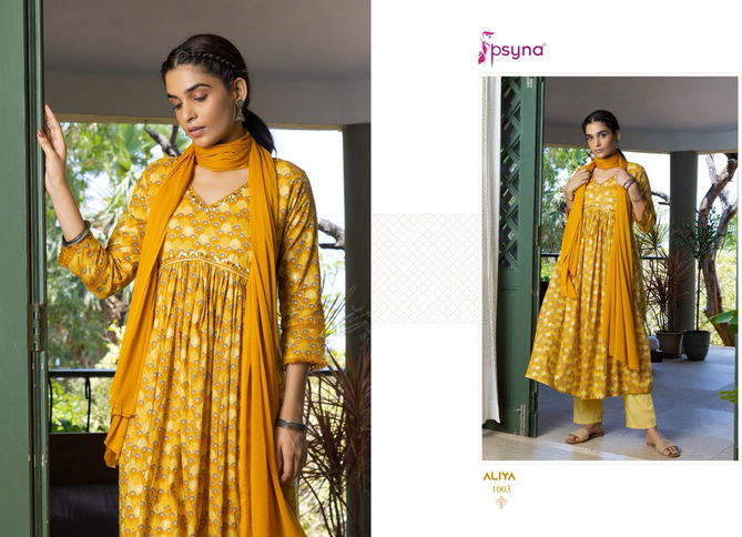 Aliya By Psyna Cotton Printed Kurtis With Bottom Dupatta Wholesale Market In Surat